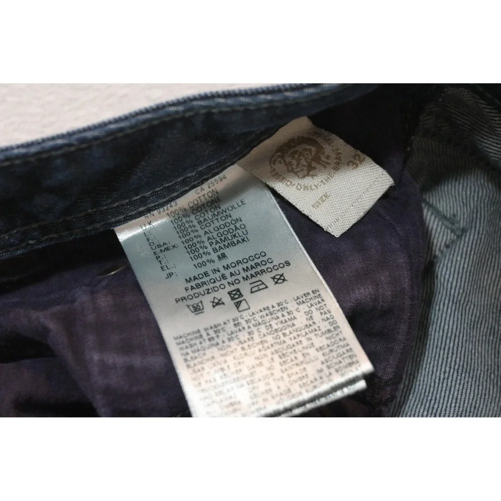 Diesel Zatiny Jeans Mens 32x28 Blue Regular Bootcut Dark Wash 0088Z Excellent